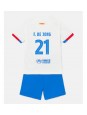 Billige Barcelona Frenkie de Jong #21 Bortedraktsett Barn 2023-24 Kortermet (+ Korte bukser)